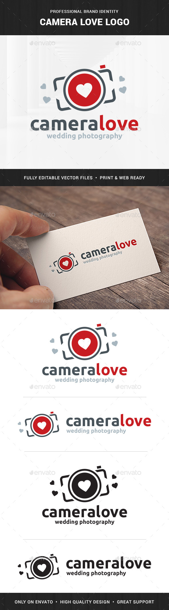 Camera Love - Photography Logo - Objects Logo Templates