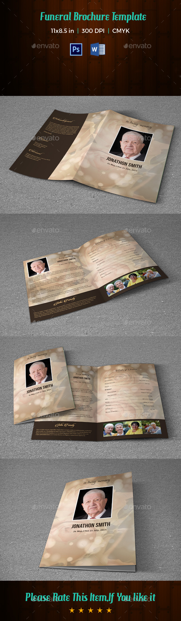 Funeral Program Template V199 - Informational Brochures