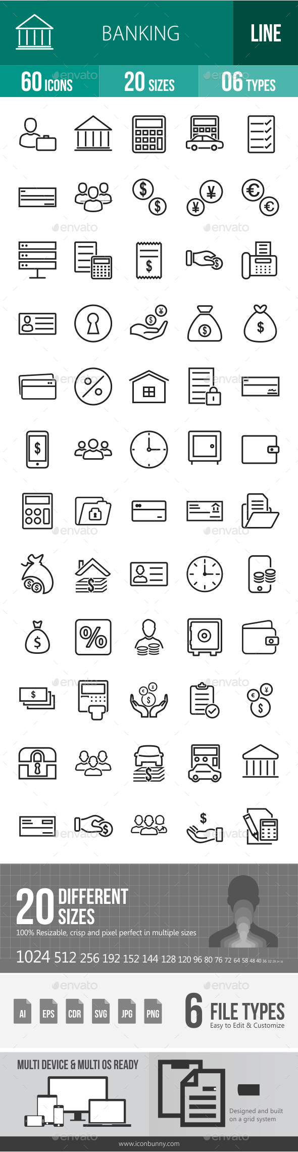 Banking Line Icons - Icons