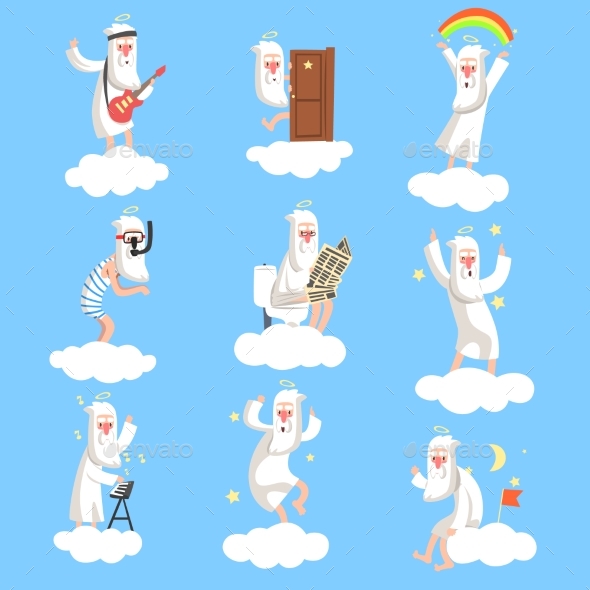 God Character Working Days Set - People Characters