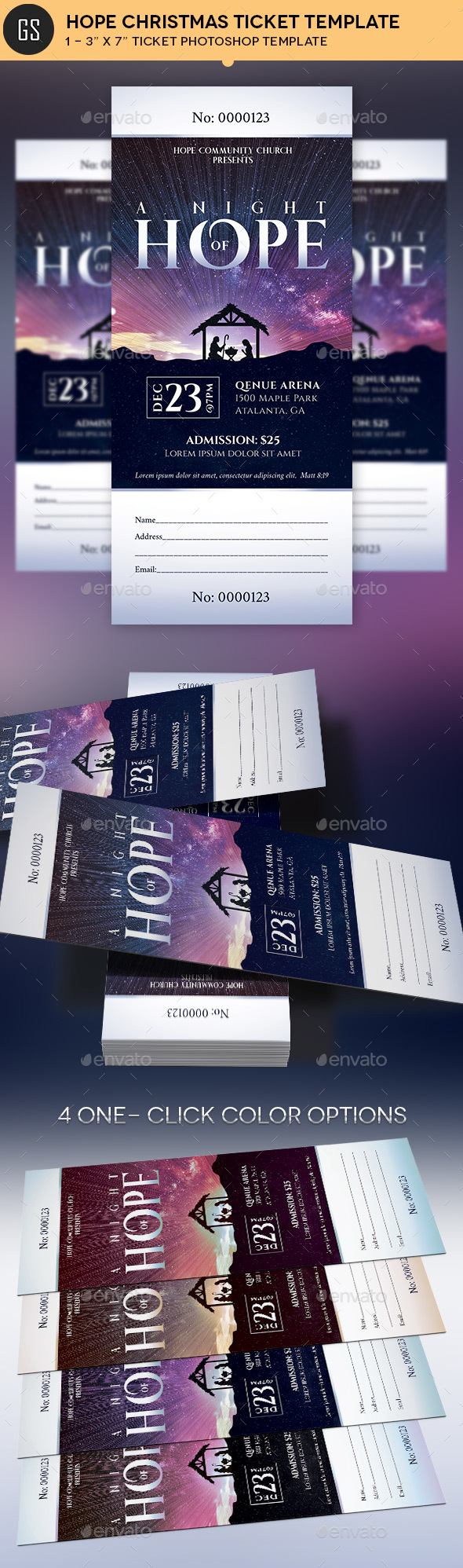 Hope Christmas Ticket Template - Miscellaneous Print Templates