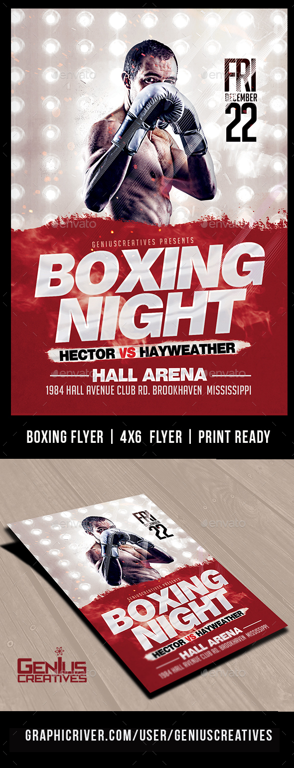 Boxing Night FLyer Template - Sports Events