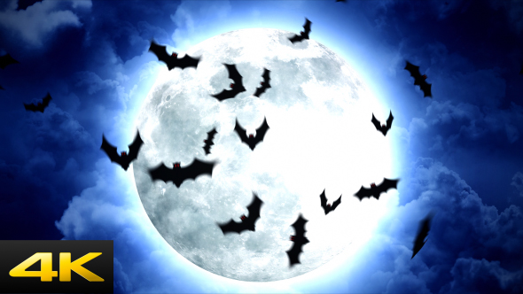 Halloween Moon and Bats alt