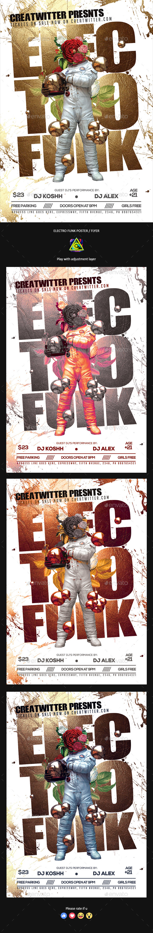 Electro Funk Party Poster / Flyer - Clubs & Parties Events