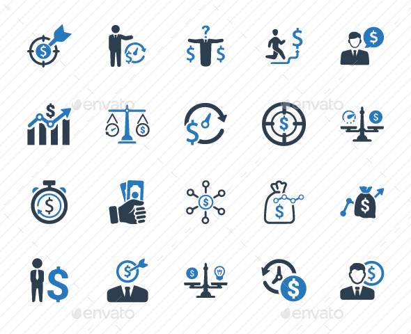 Budget Plan Icons - Blue Version - Business Icons