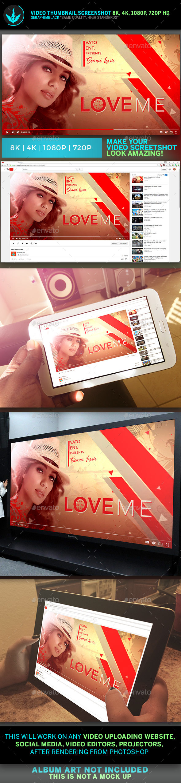 Love Me YouTube Video Artwork Thumbnail Template - YouTube Social Media