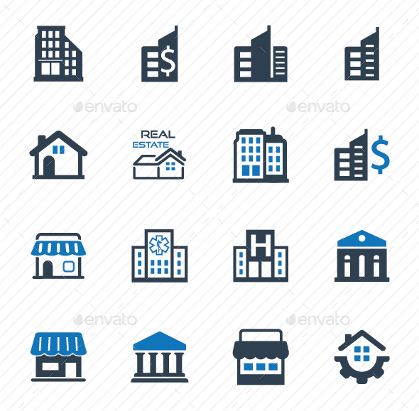 Building and Construction Icons - Blue Version - Business Icons