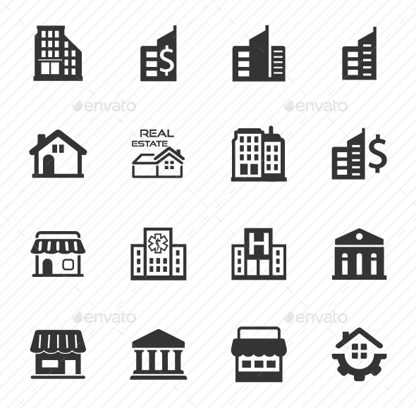 Building and Construction Icons - Gray Version - Business Icons