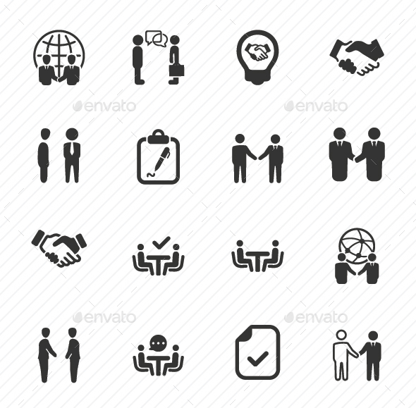 Business Deal Icons - Gray Version - Business Icons