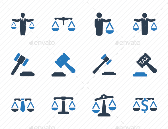 Business Law Icons - Blue Version - Business Icons