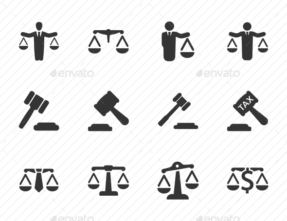 Business Law Icons - Gray Version - Business Icons
