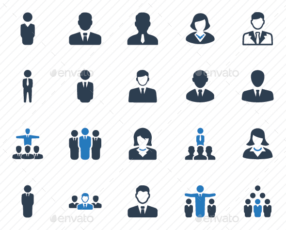 Business People Icons - Blue Version - Business Icons