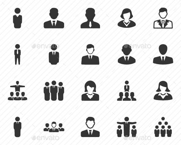 Business People Icons - Gray Version - Business Icons