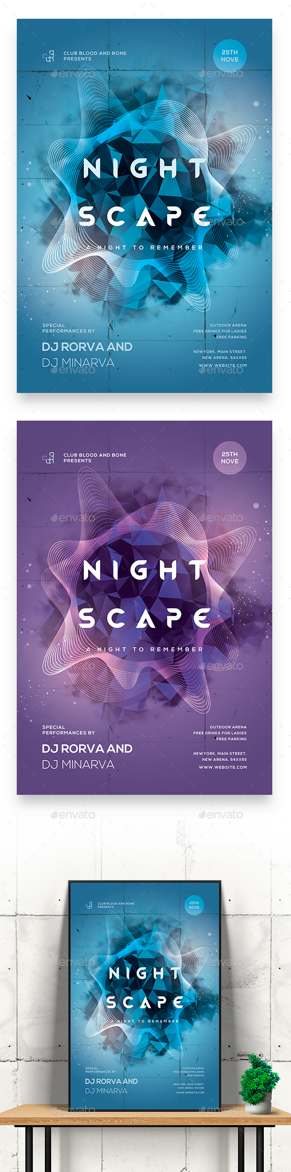 Night Escape Party Flyer/Poster - Clubs & Parties Events