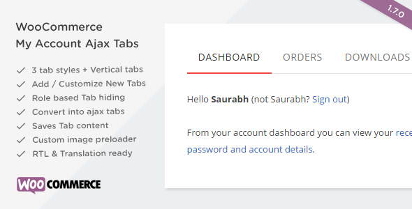 SS WooCommerce Myaccount Ajax Tabs - CodeCanyon Item for Sale