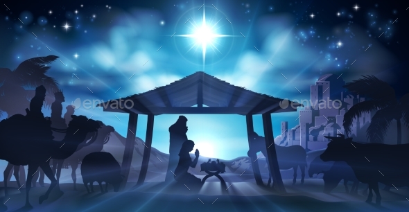 Nativity Scene Christmas - Christmas Seasons/Holidays