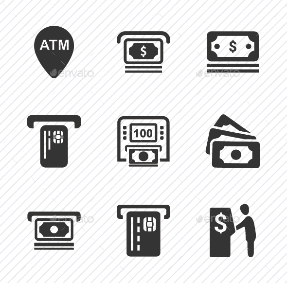 Cash Out Icons - Gray Version - Business Icons
