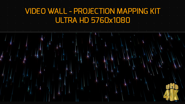 Star Rain Video Wall Mapping 4K