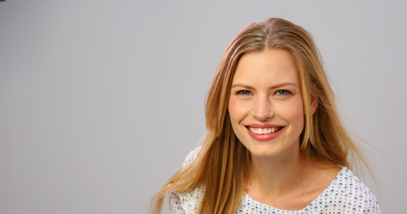 Smiling Blond Woman alt