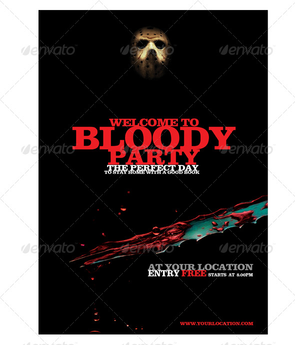 Bloody Party Flyer - Clubs & Parties Events