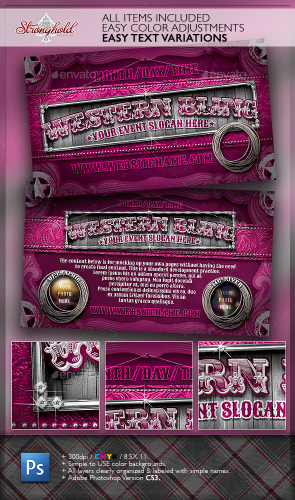 Western Bling Flyer Template - Events Flyers
