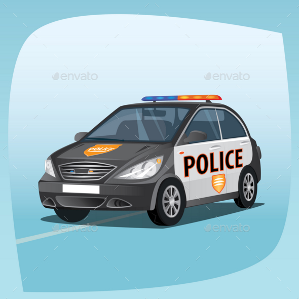 Isolated Patrol Car - Man-made Objects Objects