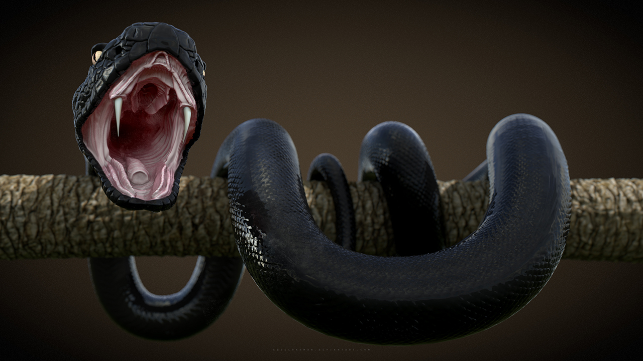 3d maya simple snake model