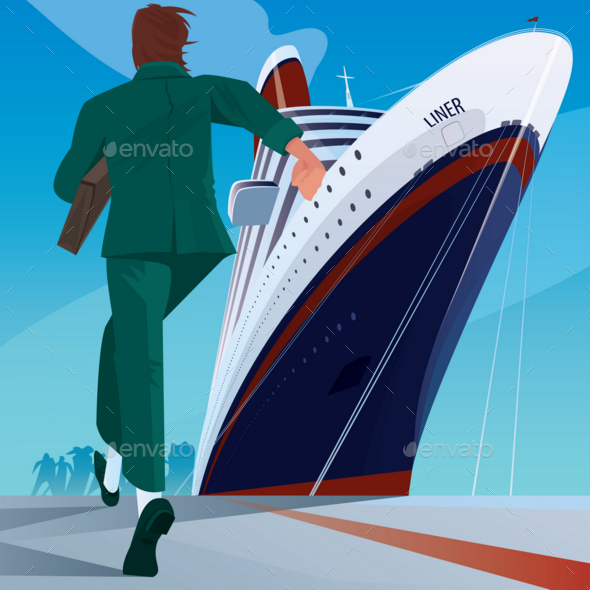 GraphicRiver Man at the Dock Running To the Ship 20764469 GraphicRiver Man at the Dock Running To the Ship 20764469