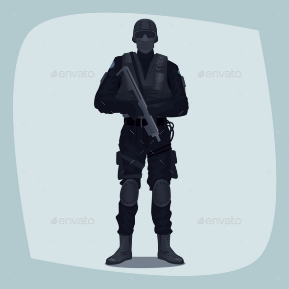 Man of Specialized Tactical Team - People Characters