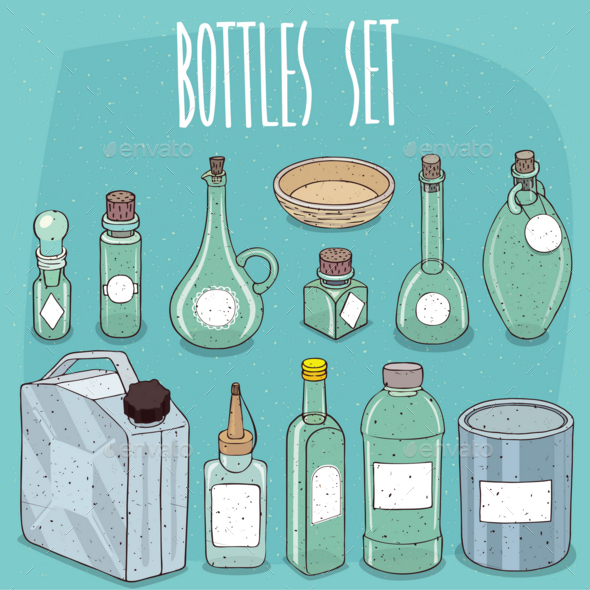 GraphicRiver Mockup Set Different Empty Transparent Containers 20764659