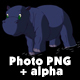 Little Blue Hippo Emerges from the Water - VideoHive Item for Sale