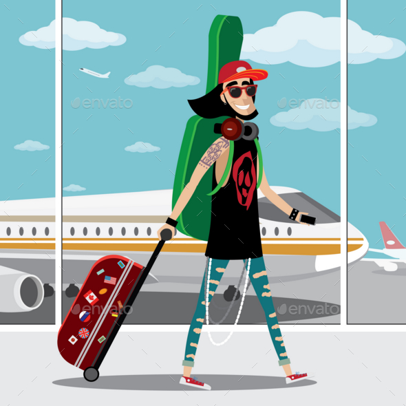 Rock Musician at the Airport - Man-made Objects Objects