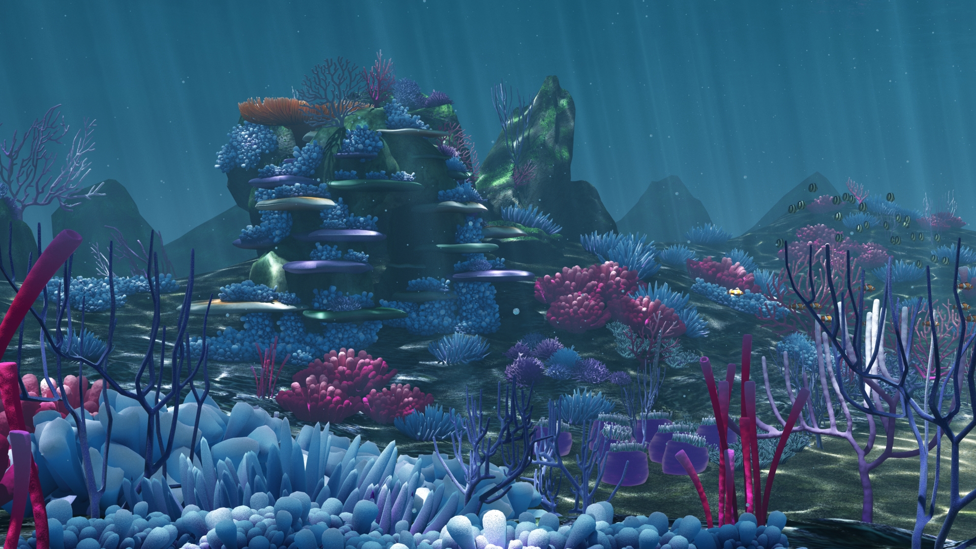 Ocean floor coral reefs cartoon /Underwater/ by djeymax