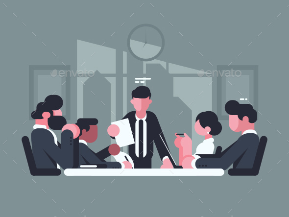 Business Meeting in Office - People Characters