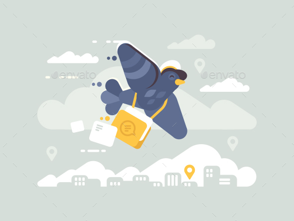 Postage Pigeon Character - Animals Characters