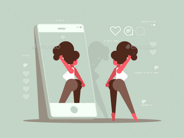 Girl in Social Network - People Characters