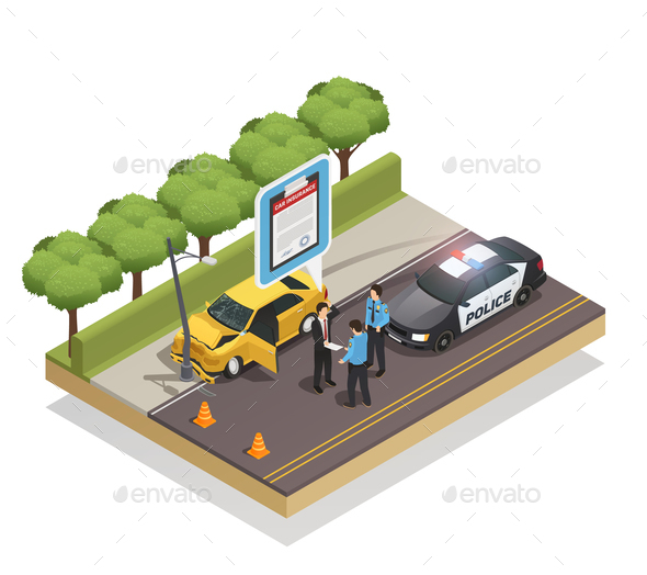 Insurance Isometric Composition