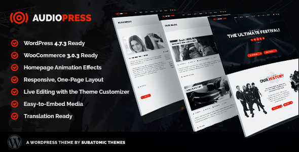 Audiopress | A WordPress Theme for Music Festivals and Bands - Music and Bands Entertainment