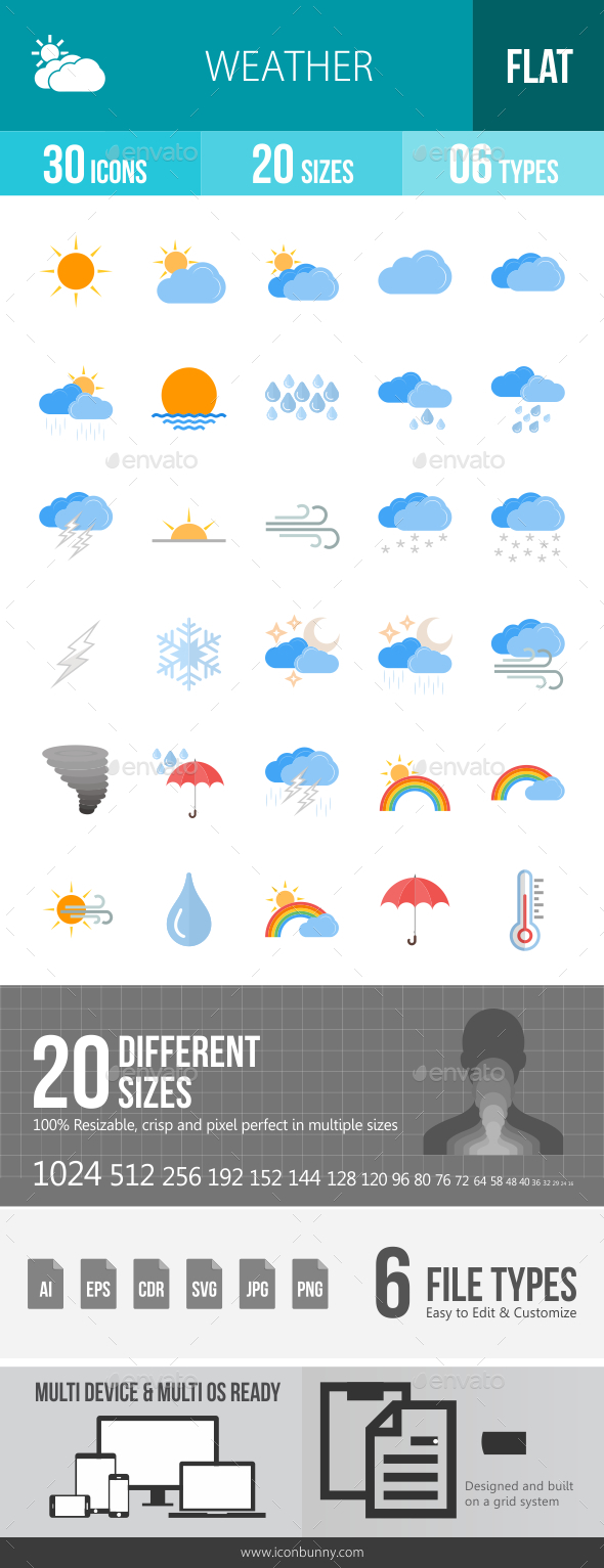 Weather Flat Icons - Icons