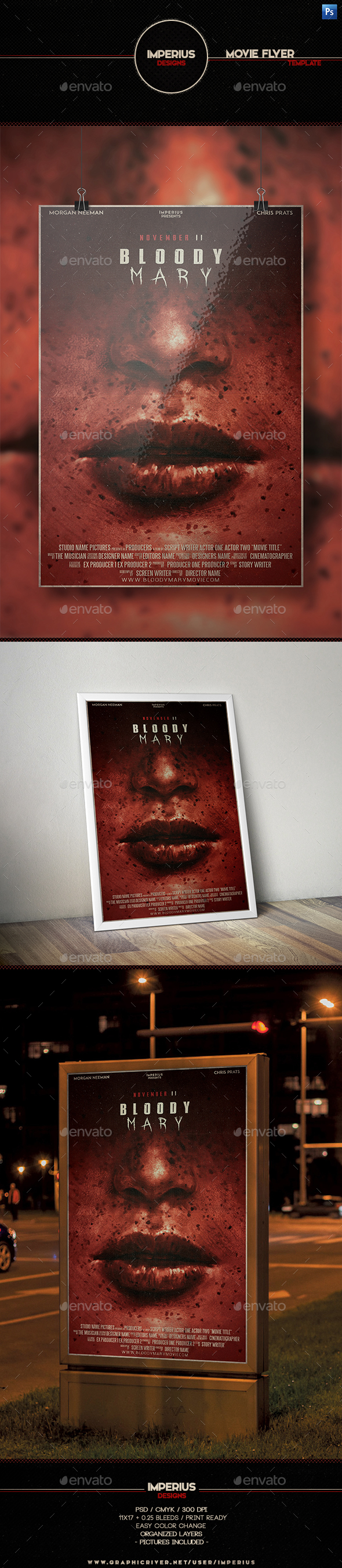 Bloody Mary Movie Flyer - Flyers Print Templates
