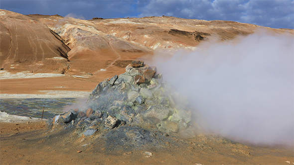 Steaming Fumaroles in Iceland