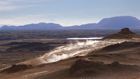 Sulfur Fumaroles Hverir Namafjall in Iceland