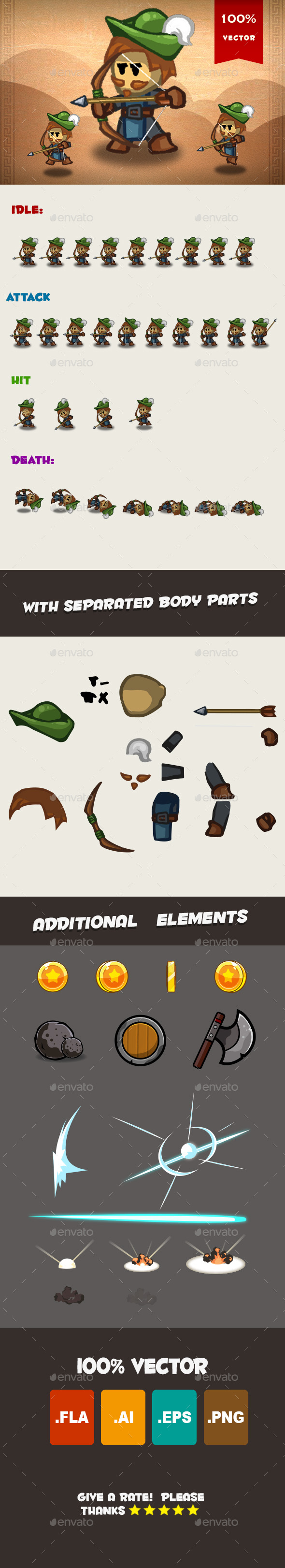 Archer Spritesheet 03 - Sprites Game Assets