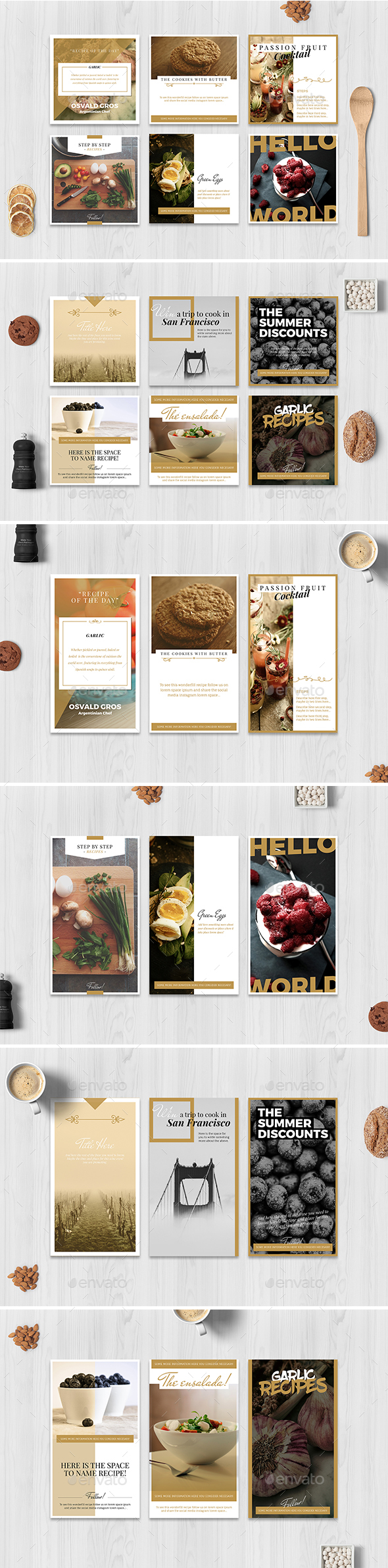 Food Social Media Pack - Social Media Web Elements