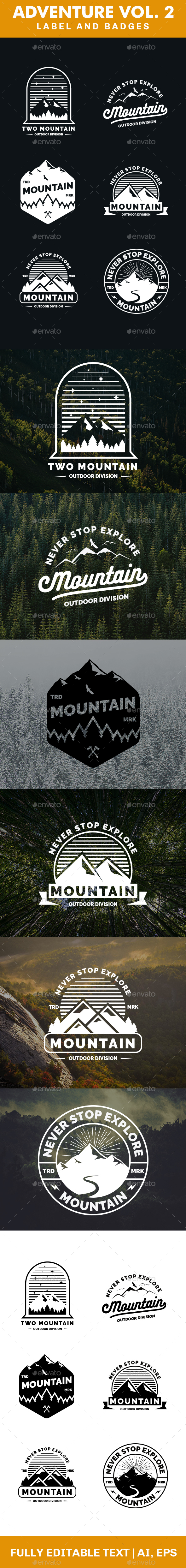 Adventure Logo and Badges Vol 2 - Badges & Stickers Web Elements