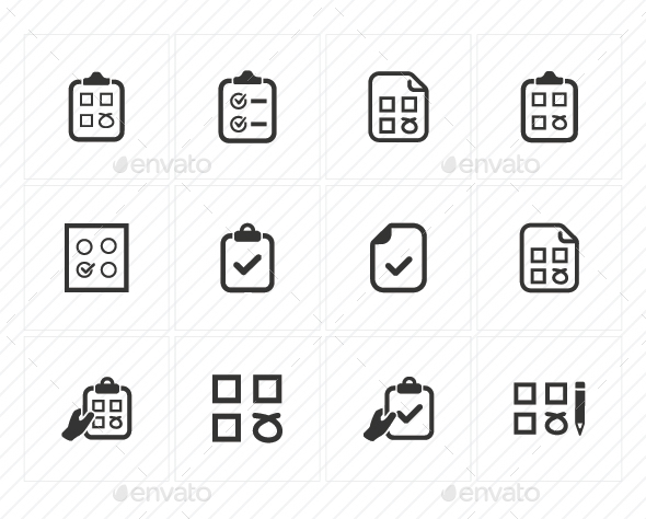 Checklist Icons (Gray Version) - Business Icons