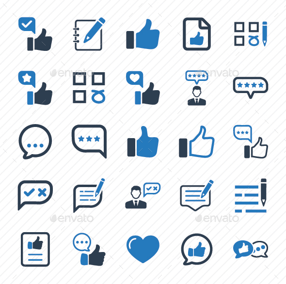 Feedback Icons - Blue Version - Business Icons