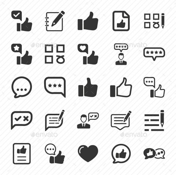 Feedback Icons - Gray Version - Web Icons