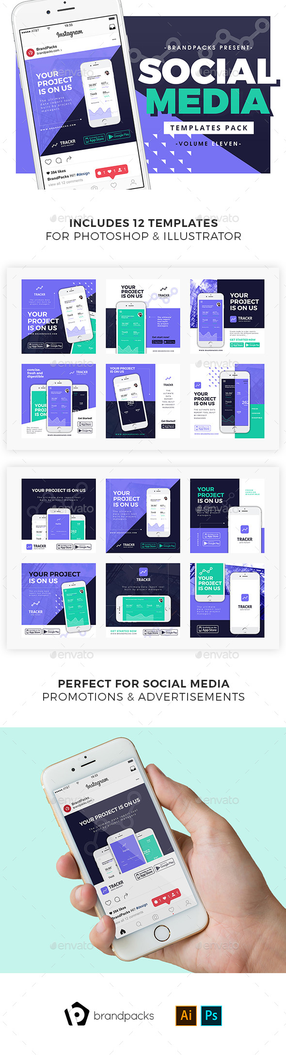 App Promotion Social Media Templates - Social Media Web Elements
