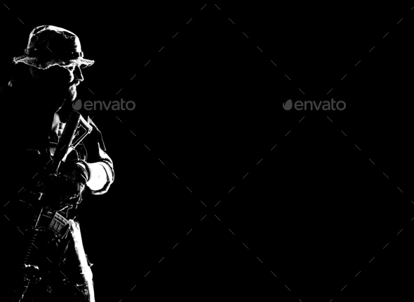 Bearded Spec ops Operator - Stock Photo - Images